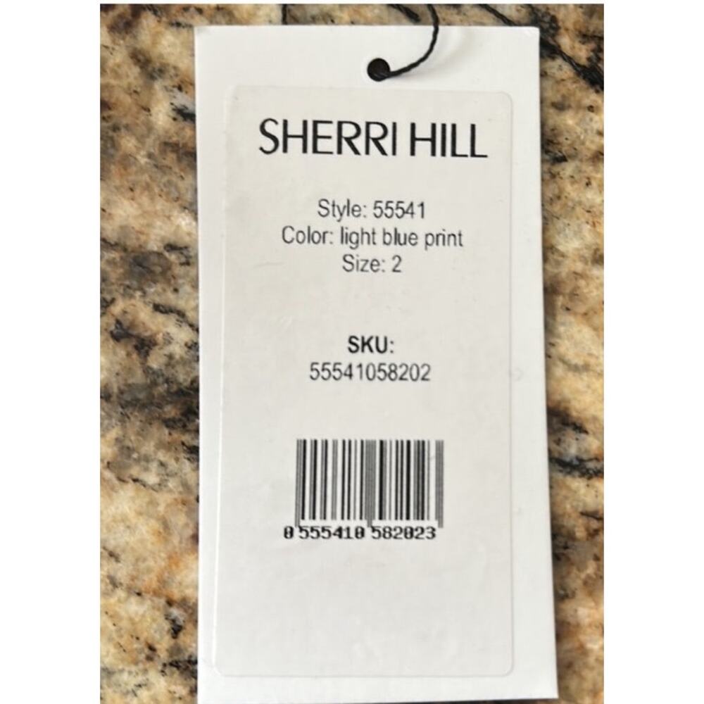 Sherri Hill Light Blue Tulle Floral Printed Prom/Pageant Dress - Picture 7 of 11